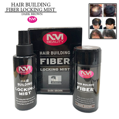 HAIR BUILDING FIBER WITH LOOKING MIST SPRAY DRAK BROWN