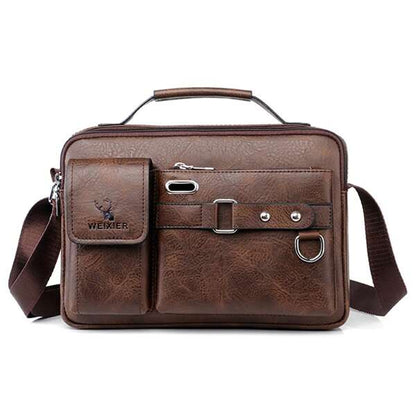 1PC Shoulder Bag, Men's Crossbody Bag, Men's Business Shoulder Bag, Crossbody Bag, Hand-Held Men's Shoulder Bag, Men's Backpack, Briefcase Man Bag Students Winter Purse Holiday Storage Bag Tote Bag Messenger Bag Retro Business Premium Leather Briefcase Le