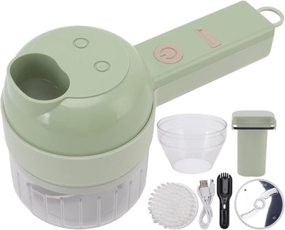 Electric Food Chopper, 4 in 1 Electric Vegetable Cutter Mini 200ml USB Charging Handheld Wireless Food Processor for Garlic