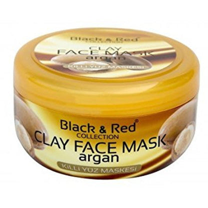 Black & Red Zenix Clay Face Mask With Argan Oil Deep Cleansing Face Mask Black Head Remover Big 400ml Tub Over 300 Applications