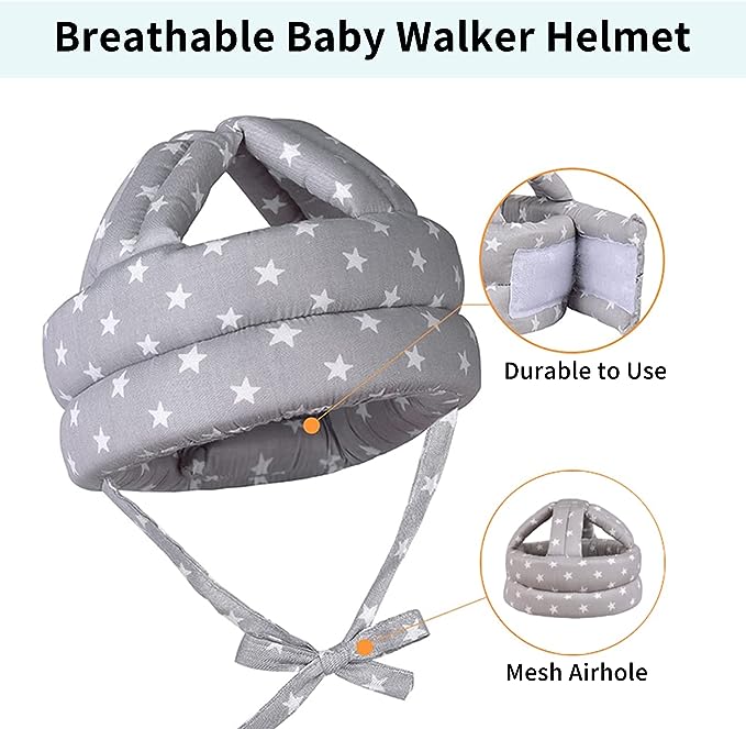 Baby Head Protector Baby Breathable Helmet Toddler Infant Safety Guard Cushion with Adjustable Protection Cap Harnesses Hat for Crawling Walking Running.