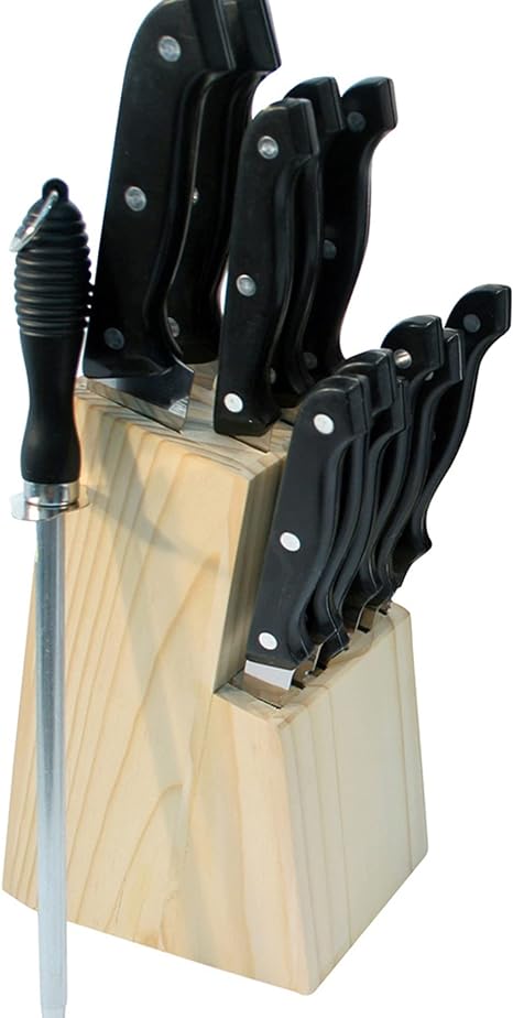 Pack of 6 Prima 13pc Knife Set with Wooden Block