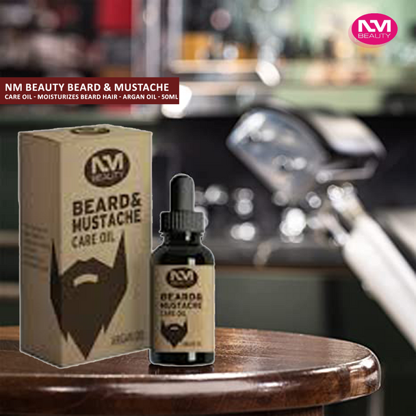 BEARD & MUSTACHE CARE OIL - MOISTURIZES BEARD HAIR - ARGAN OIL - 50ML