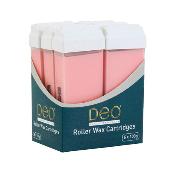 Deo Roller Wax Waxing Cartridge Refill Depilatory Large Head 100ml Pink x 6