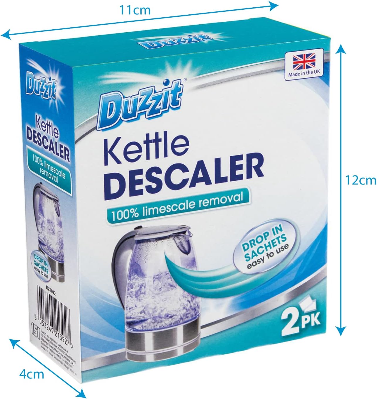 12 pack Kettle Descaler Limescale Remover Easy to Use Drop In Sachet. Blue