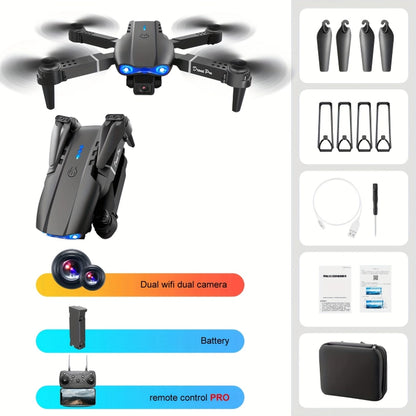 Drone with Dual Camera Foldable Rc Remote Control E99 Drone