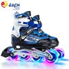 EACHkids Professional Inline Adjustable Roller Skates Patins Infantil Roller Patines 4 Ruedas Skating Shoes for Kid Girl Boys PU