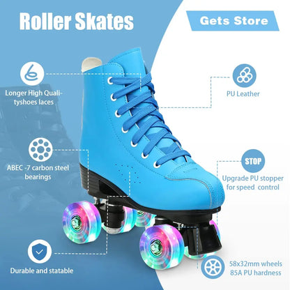 EACH New Arrival Custom Skate Shoes Quad Unisex Rental Roller Skates 4 Wheel Skating Shoes for Men Women Adults