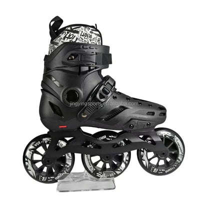 2025 Jingying Custom Factory 3 Wheels Inline Adjustable Slalom Roller Skates CNC Aluminum Frame Freestyle Roller Skating Shoes