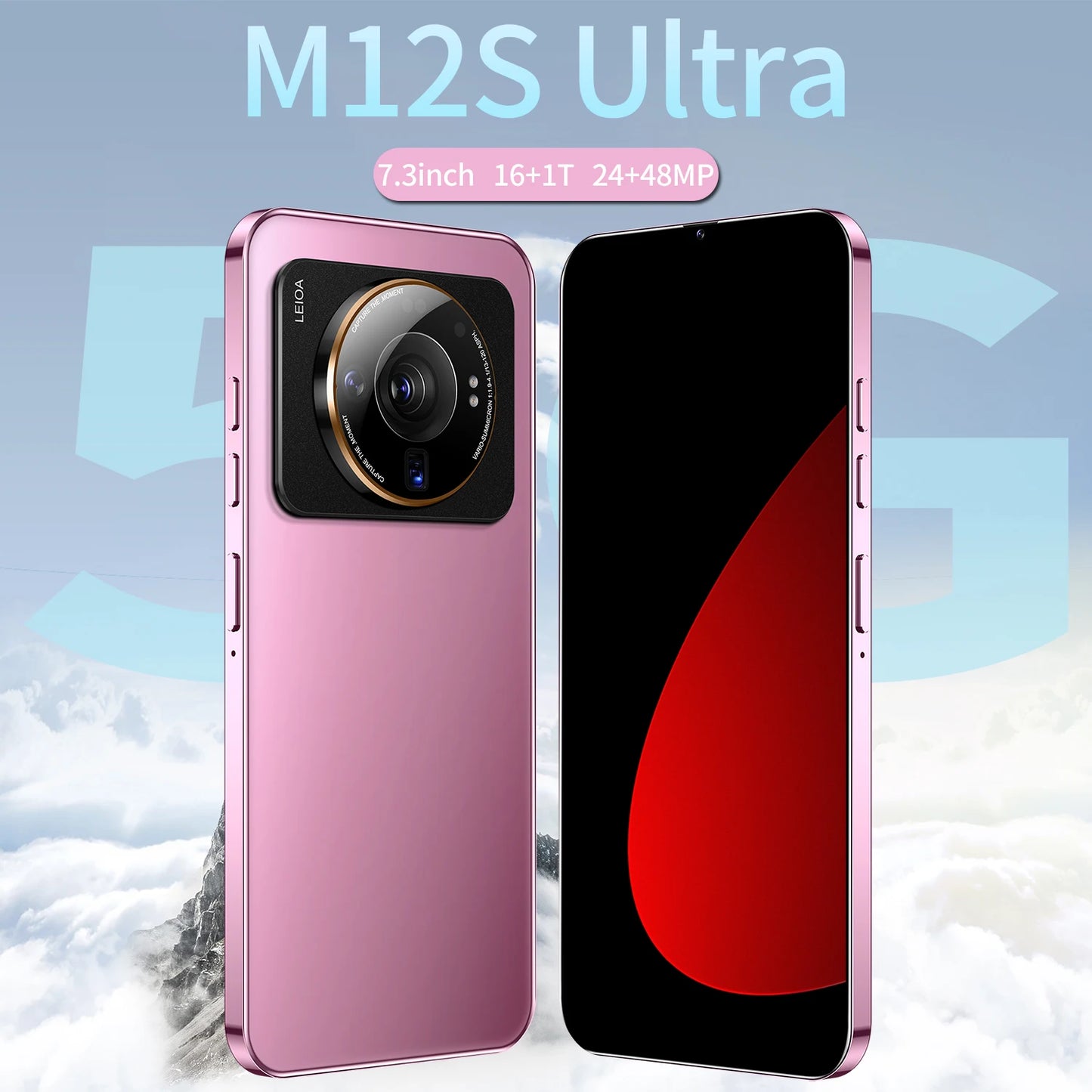 High Quality Mobile Phone Big Screen Android OEM Cheap Smart Face and Fingerprint Phone Mobile M12S