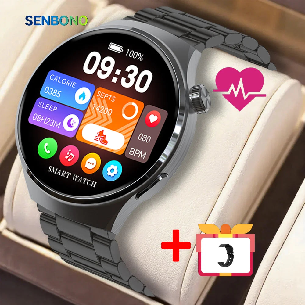 SENBONO V19 Men Smart Watch Blue Tooth Heart Rate Monitor IP68 Waterproof Fitness Tracker Outdoor Men's Smart Sports Watch