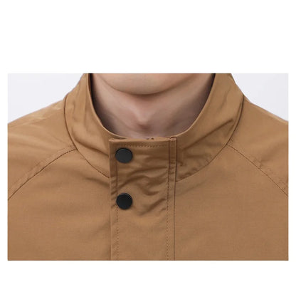 Men's Stand Collar Work Jacket Slightly Loose Waterproof Windproof Jacket Youth Work Jacket Men