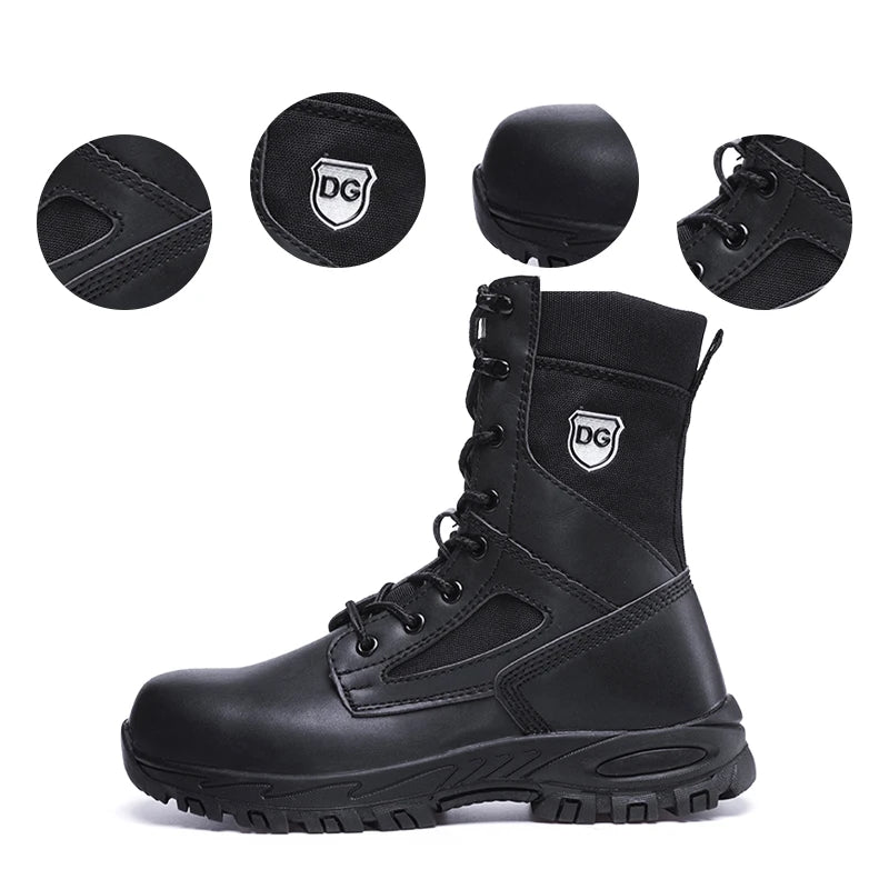 Men's Steel Toe Safety Boots, Microfiber Upper PU Sole, Comfortable Breathable Wear-resistant Working Boots for Men