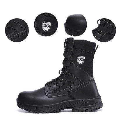 Men's Steel Toe Protective Boots, Microfiber Upper PU Sole, Breathable Wear-resistant Safety Work Boots for Men