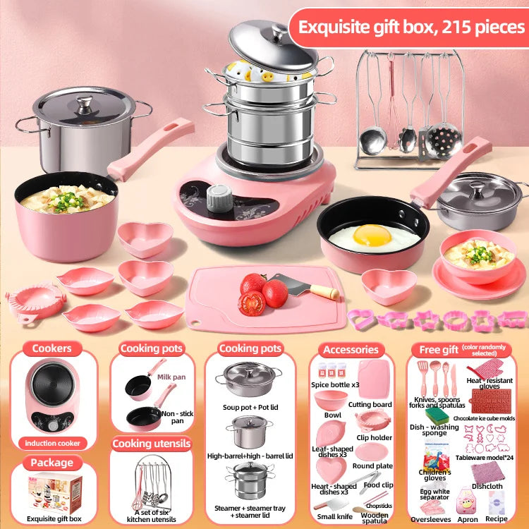 Children Cook Role Play Play House Toy Mini Real Potable Kitchen Appliance Kitchen Toy Set Play Toy Gifts for Children