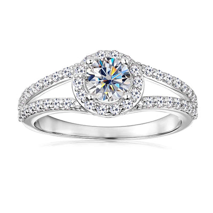Free Shipping Wholesale Ring 14K Gold Filled Fashion Zircon Fork Ring Women Luxury Engagement Jewelry Ring Accessories Gifts