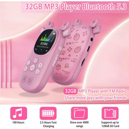 Portable for 5.3 MP3 Music Player FM Radio Voice Recorder Custom Logo Factory Direct Children Supports FLAC/APE Plastic 20