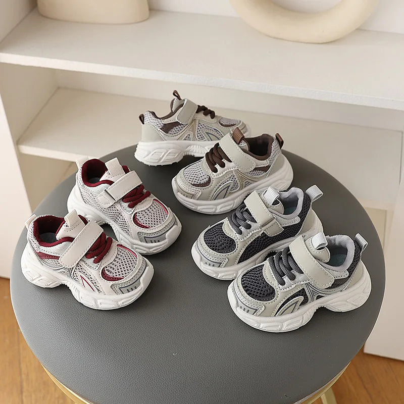 Autumn Spring Boys Breathable Running Sneakers 1-3 Years Old Soft Soled Mesh Basketball Style Shoes for Children for 5 Year Old