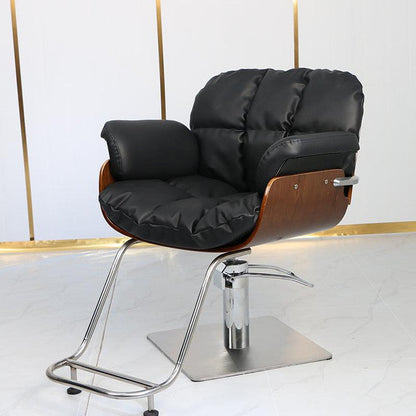 Barber chair (for lady electroplate metal frame With pedal, electroplate round stand )