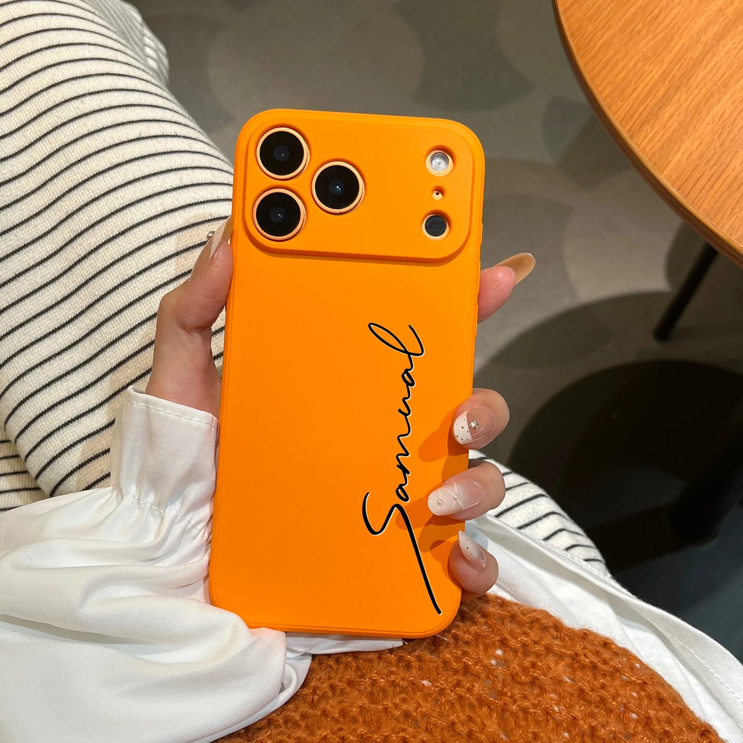 Personalized Custom Letters Name Colorful Soft Liquid Silica Gel Phone Case For iPhone 11 12 13 14 15 16 17 Pro Max 17Air Plus