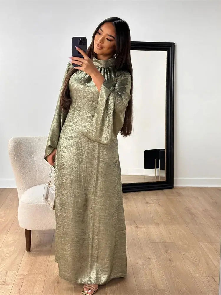 Fashion Satin Abaya Dubai Luxury 2024 Muslim Kaftan Dress Abayas For Women Kebaya Caftan Marocain Robe Femme Musulmane Vestidos