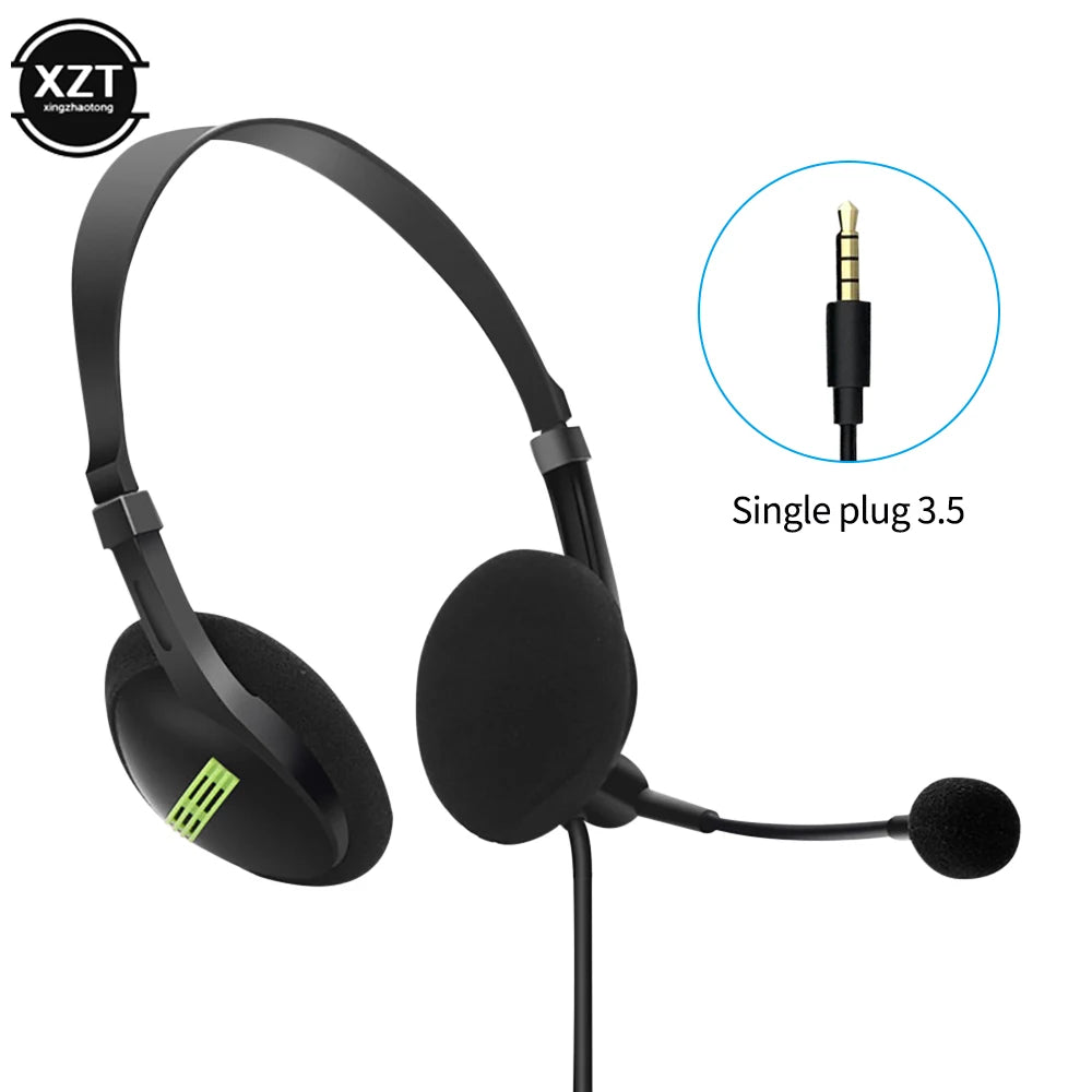 kebidu 3.5mm Noise Cancelling Wired Headphones Microphone Universal USB Headset With Microphone For PC Laptop Computer