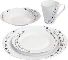 PRIMA BLACK FLORAL DINNER SET 16PC