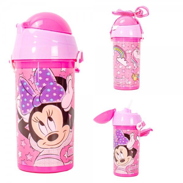 Pack of 48 PINK MINNIE POP UP WATER BOTTLE