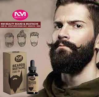 BEARD & MUSTACHE CARE OIL - MOISTURIZES BEARD HAIR - ARGAN OIL - 50ML