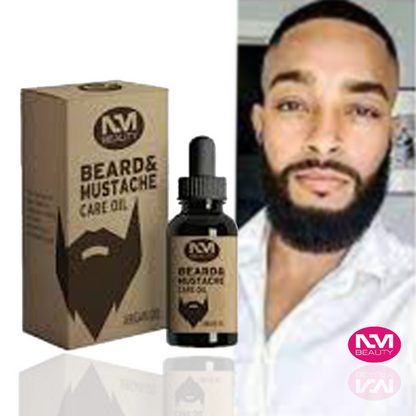 BEARD & MUSTACHE CARE OIL - MOISTURIZES BEARD HAIR - ARGAN OIL - 50ML