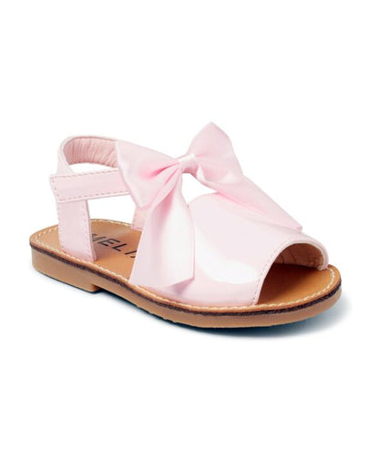 Pack of 12 Martina- Girls Sandals in white and Pink with a removable Bow