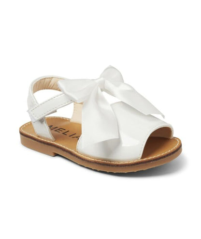 Pack of 12 Martina- Girls Sandals in white and Pink with a removable Bow