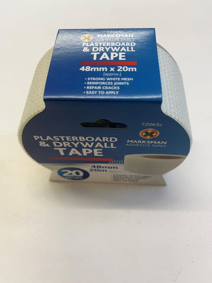 Pack of 12 MARKSMAN PLASTERBOARD & DRYWALL TAPE 48MM X 20M