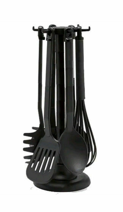 4Pack  of 7PCs NON STICK NYLON KITCHEN UTENSIL TOOL SET WITH TOOL HOLDER CAMPING FOOD NEW