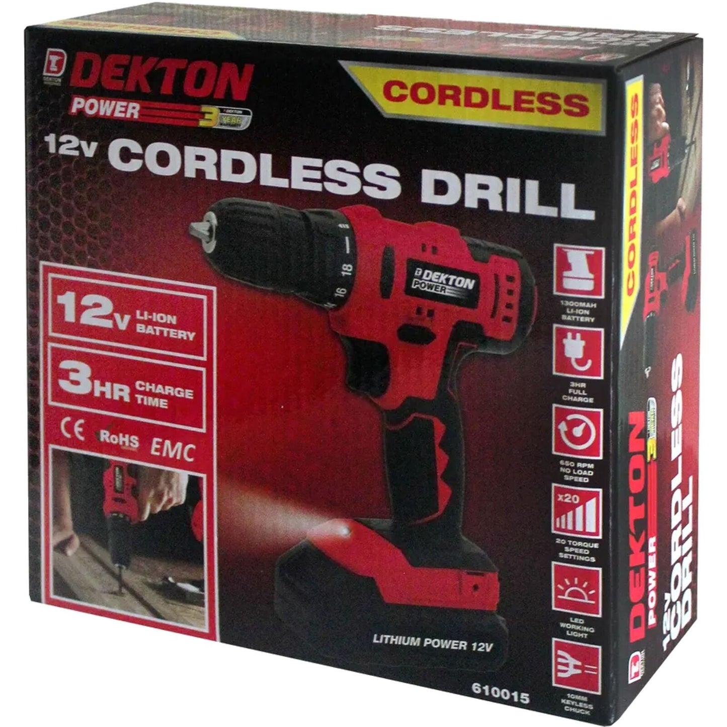 DEKTON 12V 1300MAH CORDLESS DRILL