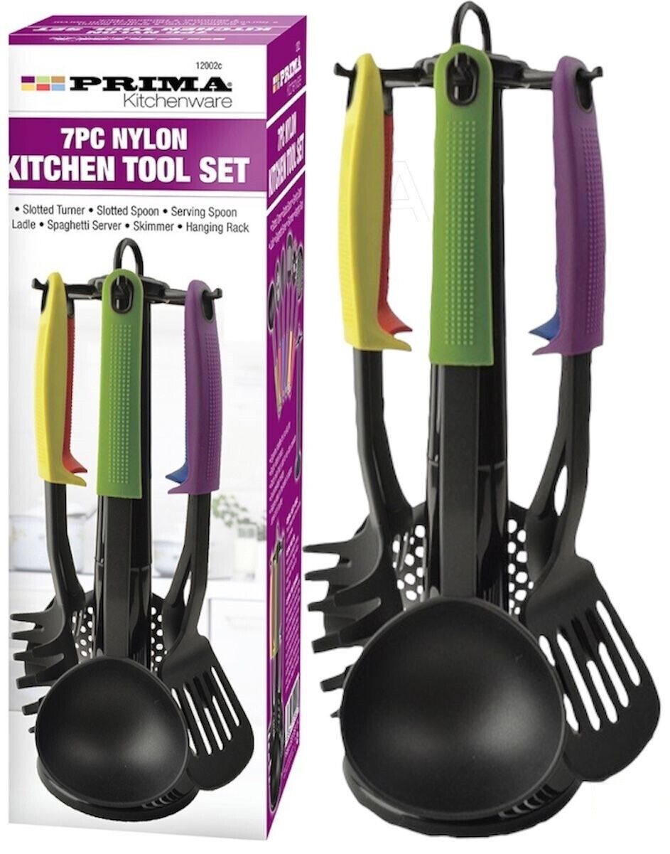 7PCS KITCHEN UTENSIL SET NON STICK BAKING COOKING FOOD SPATULA SPOON HOLDER TOO