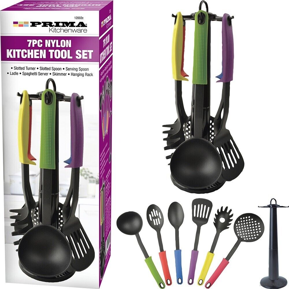 7PCS KITCHEN UTENSIL SET NON STICK BAKING COOKING FOOD SPATULA SPOON HOLDER TOO