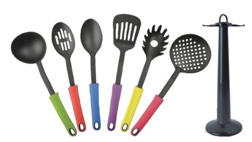 7PCS KITCHEN UTENSIL SET NON STICK BAKING COOKING FOOD SPATULA SPOON HOLDER TOO